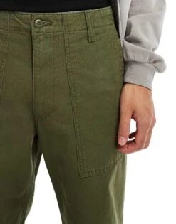 Jack & Jones Bill Wide Fit Carpenter Trouser In Khaki For Men Dusty Olive -Men Style Shop 206958353 5