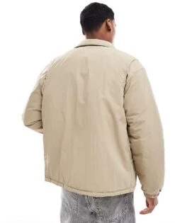 Jack & Jones Nylon Button Through Coach Jacket In Beige For Men Crockery -Men Style Shop 206958421 4