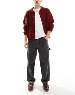 Jack & Jones Eddie Loose Carpenter Jean In Washed Black For Men Black Denim -Men Style Shop 206958453 1 blackdenim 1