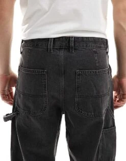 Jack & Jones Eddie Loose Carpenter Jean In Washed Black For Men Black Denim -Men Style Shop 206958453 4