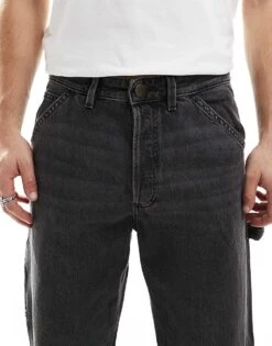 Jack & Jones Eddie Loose Carpenter Jean In Washed Black For Men Black Denim -Men Style Shop 206958453 5