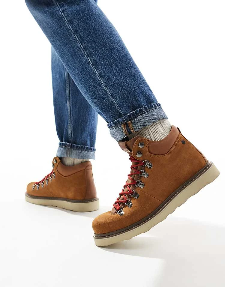 Jack & Jones Chunky Suede Hiker Boot In Tan For Men Tobacco Brown 5 Jack & Jones Chunky Suede Hiker Boot In Tan For Men Tobacco Brown - Image 3