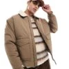 Jack & Jones Bomber Jacket With Collar In Beige For Men Shitake