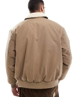 Jack & Jones Bomber Jacket With Collar In Beige For Men Shitake -Men Style Shop 206958575 4