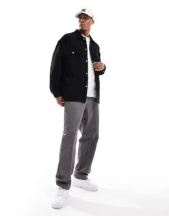 Jack & Jones Oversized Cord Overshirt In Black For Men -Men Style Shop 206958612 1 black 1