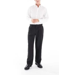 Jack & Jones Bill Wide Fit Pleat Front Smart Trouser In Black For Men -Men Style Shop 206958652 1 black 1