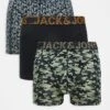 Jack & Jones 3 Pack Camo Trunks In Green For Men Black