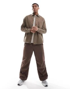 Jack & Jones Heavy Twill Shirt In Brown For Men Shitake -Men Style Shop 206958772 2