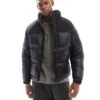 Jack & Jones High Shine Nylon Block Puffer Jacket In Black For Men -Men Style Shop 206958801 1 black