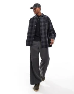 Jack & Jones Oversized Cotton Check Shirt In Black For Men Black Checks -Men Style Shop 206958835 1 blackchecks 1