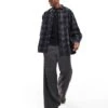 Jack & Jones Oversized Cotton Check Shirt In Black For Men Black Checks