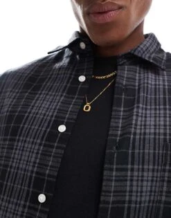 Jack & Jones Oversized Cotton Check Shirt In Black For Men Black Checks -Men Style Shop 206958835 3