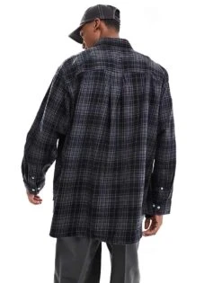 Jack & Jones Oversized Cotton Check Shirt In Black For Men Black Checks -Men Style Shop 206958835 4