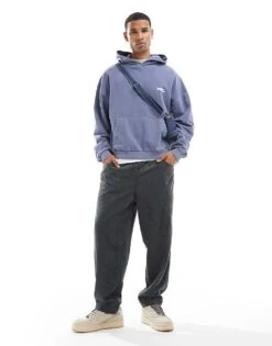 Jack & Jones Oversized Originals Back Print Hoodie In Washed Blue For Men Nightshadow Blue -Men Style Shop 206958867 3