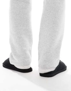 Jack & Jones Faux Suede Slip On Slipper In Black For Men Anthracite -Men Style Shop 206958868 4