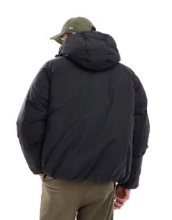 Jack & Jones Hooded Padded Coat With Pockets In Black For Men -Men Style Shop 206958893 4