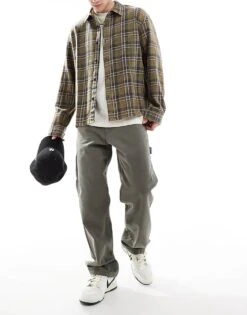 Jack & Jones Eddie Carpenter Trouser In Washed Khaki For Men Dusty Olive -Men Style Shop 206958926 4