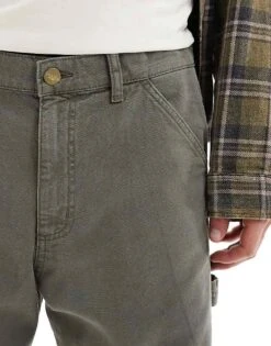 Jack & Jones Eddie Carpenter Trouser In Washed Khaki For Men Dusty Olive -Men Style Shop 206958926 5