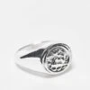 Jack & Jones Silver Plated Engraved Signet Ring For Men