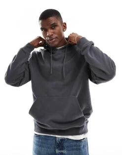 Jack & Jones Super Oversized Hoodie In Dark Grey For Men Asphalt -Men Style Shop 206984305 1 asphalt 1