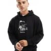 Jack & Jones Oversized Radio Row Chest Print Hoodie In Black For Men -Men Style Shop 206989156 1 black