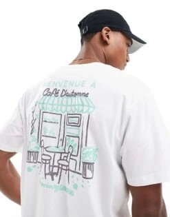 Jack & Jones Oversized T-shirt With Cafe Print In White For Men Bright White -Men Style Shop 207072031 1 brightwhite 1