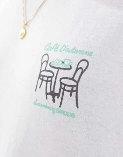 Jack & Jones Oversized T-shirt With Cafe Print In White For Men Bright White -Men Style Shop 207072031 3