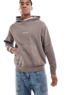 Jack & Jones Back Print Oversized Hoodie In Washed Grey For Men Shark -Men Style Shop 207073600 4