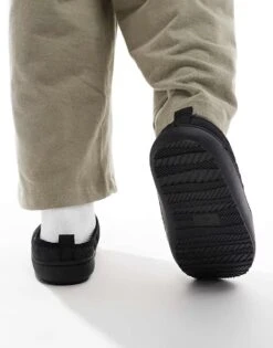 Jack & Jones Padded Mule Slipper In Black For Men Anthracite -Men Style Shop 207073601 2