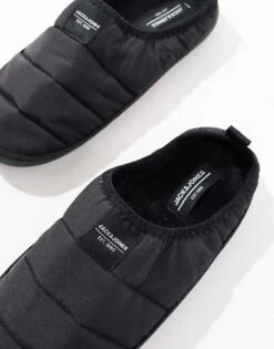 Jack & Jones Padded Mule Slipper In Black For Men Anthracite -Men Style Shop 207073601 3