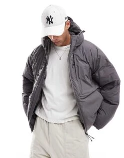 Jack & Jones Hooded Puffer Jacket With Tech Details In Dark Grey For Men Pavement -Men Style Shop 207073609 1 pavement 1