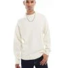 Jack & Jones Oversized Fluffy Crew Neck Jumper In Cream For Men Sea Salt -Men Style Shop 207073619 1 seasalt
