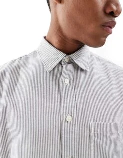 Jack & Jones Oversized Oxford Shirt In Blue Stripe For Men Iron Gate Stripes:st -Men Style Shop 207073652 3