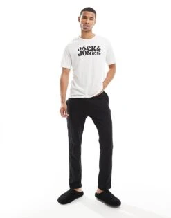 Jack & Jones Pyjama Set In Black And White For Men -Men Style Shop 207073654 1 white 1