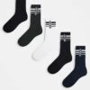 Jack & Jones 5 Pack Tennis Socks In Black For Men White Pack:inkwell -