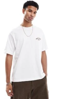 Jack & Jones Oversized Textured Back Print T-shirt In White For Men Bright White -Men Style Shop 207073685 3