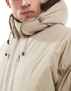 Jack & Jones Hooded Puffer Jacket With Tech Details In Beige For Men Crockery -Men Style Shop 207073694 4