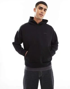 Jack & Jones Oversized Scuba Hoodie In Black For Men