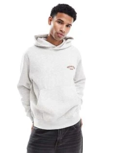 Jack & Jones Oversized Back Print Hoodie In Light Grey For Men White Melange -Men Style Shop 207073736 3