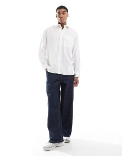 Jack & Jones Oversized Oxford Shirt In White For Men -Men Style Shop 207073761 3