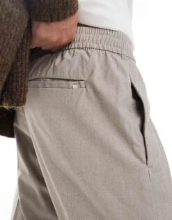 Jack & Jones Drawstring Smart Tapered Loose Trousers In Beige For Men -Men Style Shop 207073795 2