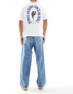 Jack & Jones Ron Skater Fit Jeans In Mid Blue Wash For Men Blue Denim -Men Style Shop 207073842 3