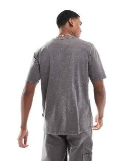 Jack & Jones Oversized Originals Chest Logo T-shirt In Washed Grey For Men Iron Gate -Men Style Shop 207073896 3