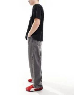 Jack & Jones Alex Baggy Jeans In Grey Wash For Men Grey Denim -Men Style Shop 207073937 3