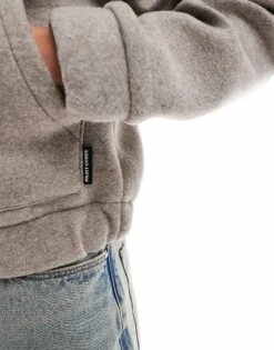 Jack & Jones Hooded Faux Wool Bomber Jacket In Grey For Men Grey Melange Detail: -Men Style Shop 207073995 4