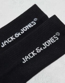 Jack & Jones 5 Pack Tennis Socks For Men White Pack:black Ony -Men Style Shop 207074020 3