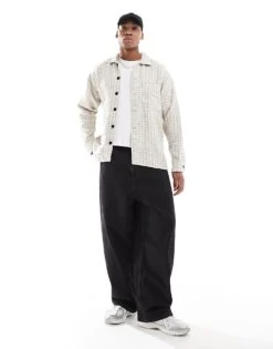 Jack & Jones Textured Overshirt In Cream Check For Men Cloud Dancer -Men Style Shop 207074028 2