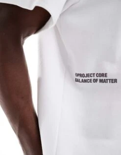 Jack & Jones Oversized Scuba T-shirt With Project Core Logo In White For Men Bright White -Men Style Shop 207074047 2