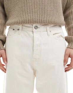 Jack & Jones Alex Baggy Jeans In Ecru For Men Cloud Dancer -Men Style Shop 207074102 5