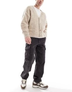 Jack & Jones Eddie Baggy Cargo Jeans In Washed Black For Men Black Denim -Men Style Shop 207074137 1 blackdenim 1